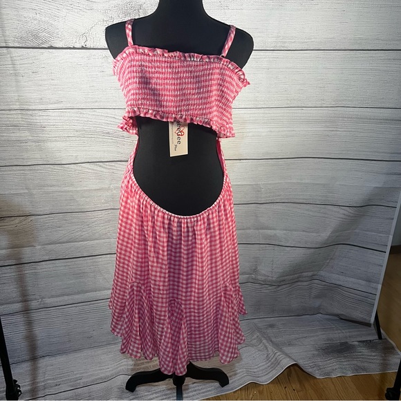 Bee Gee Pink Gingham NWT Sundress backless - Picture 9 of 9